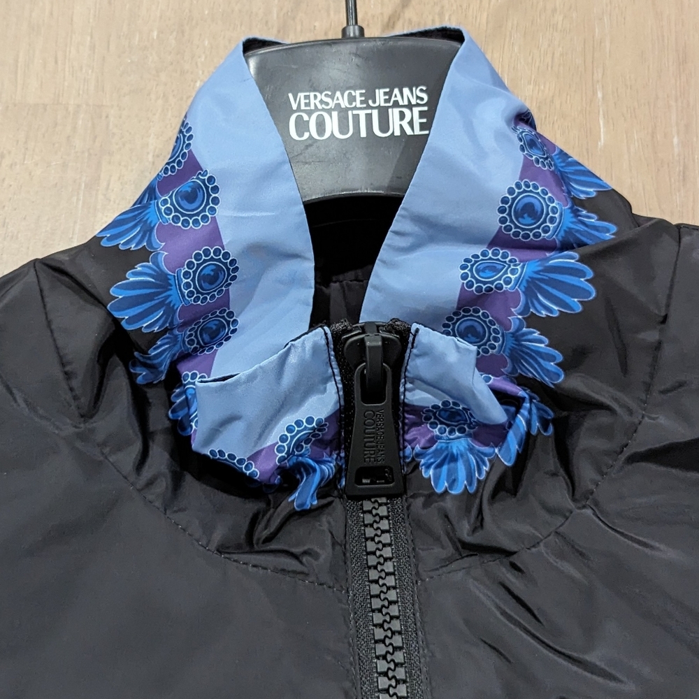 Mens Versace Jeans Couture 50D Placed Animalier Track Jacket Space 48 US M - Picture 2 of 7